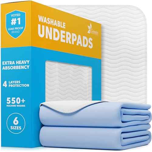 Washable Underpads (Blue/White / 2 Pack - 34x36)