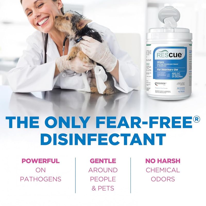 One Step Disinfectant Cleaner & Deodorizer Wipes for Vet Use (160 Count (Pack of 6))