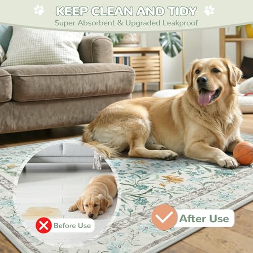 Washable Reusable Pee Pads for Dogs (Blue-02 / 3FT x 4FT (Pack of 2))