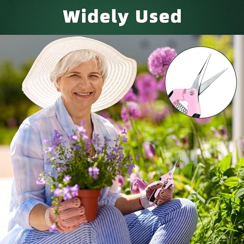 3 Pack Garden Pruning Shears Scissors Clippers Stainless Steel (Pink)