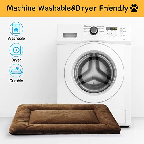Dog Crate Pad Washable Dog Bed for Crate Medium Cozy Mat 36 (36.0"L x 23.0"W x 1.0"Th / brown)