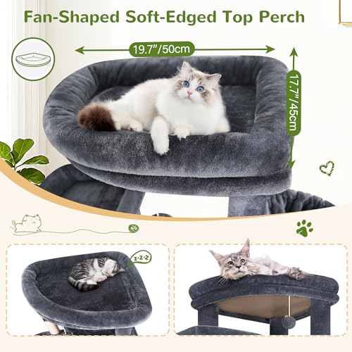 84 Inch Cat Tree for Large Cats (Dark Grey)