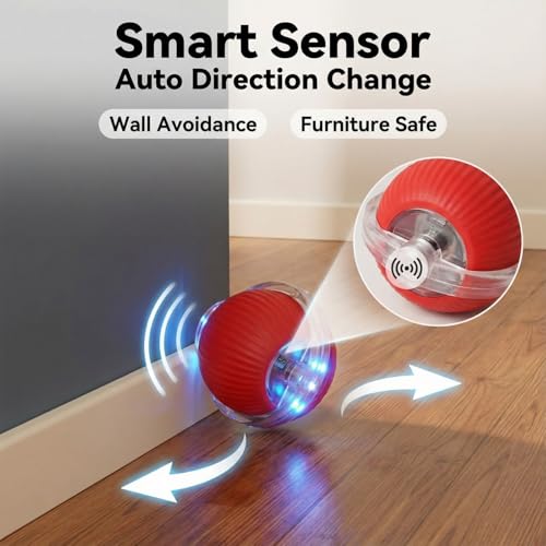 Automatic Cat Toy Ball for Indoor Cats (Red)