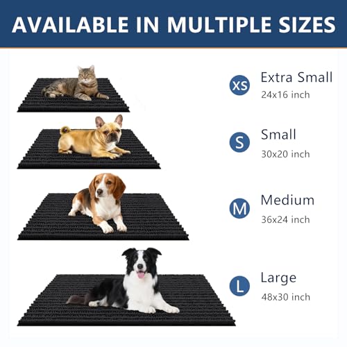 Dog Door Mat for Muddy Paws 40x24 (Layered-Black / 40"X24")