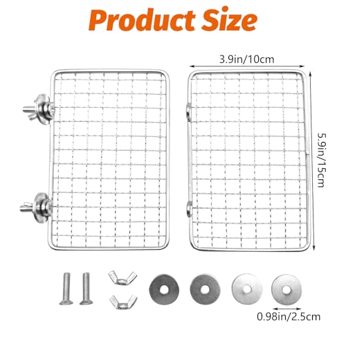 Bird Perch Platform 2 Pcs Stainless Steel Grid Parrot Perches Stand Shelf Parrots Platform Perch Small Birds Cage Accessories for Parakeets
