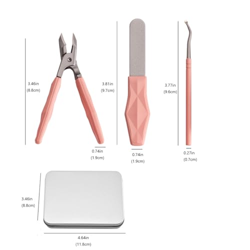 Angled Nail Clippers Pink Eagle Beak Oblique Slanted Curved Thick Professional Nail Clippers for Women Adult Men Ingrown (Classic)