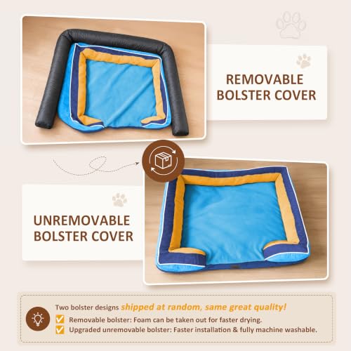 Orthopedic Dog Beds for Large Sized Dog with Bolster (36.0"L x 27.0"W x 8.0"Th / Houston)