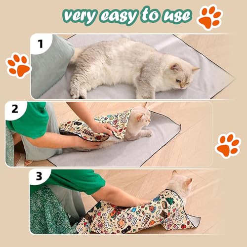 Cat Wrap for Cutting Nails and Grooming (Graffiti Style)