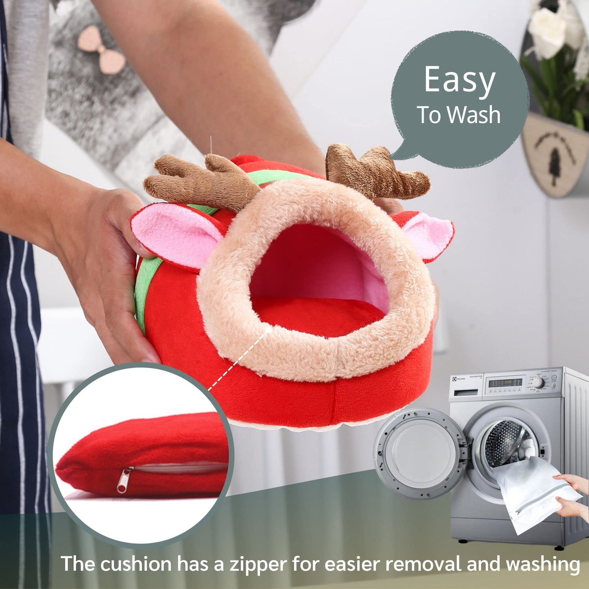 Ferret Bed House Hide & Cage Accessories (S / 5-Reindeer)