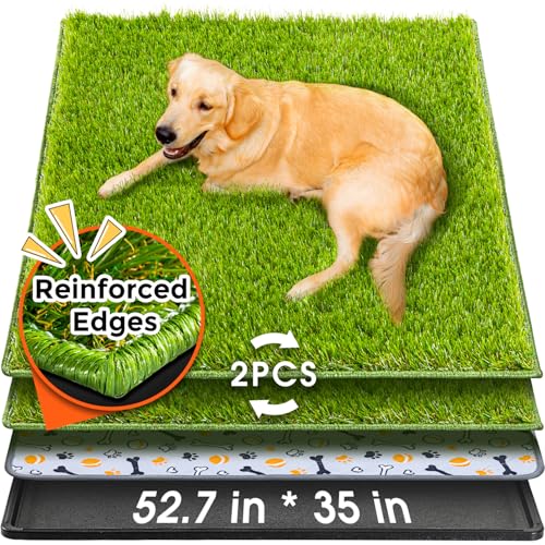 Dog Grass Pad with Tray Large (Black / 52.7 x 35")