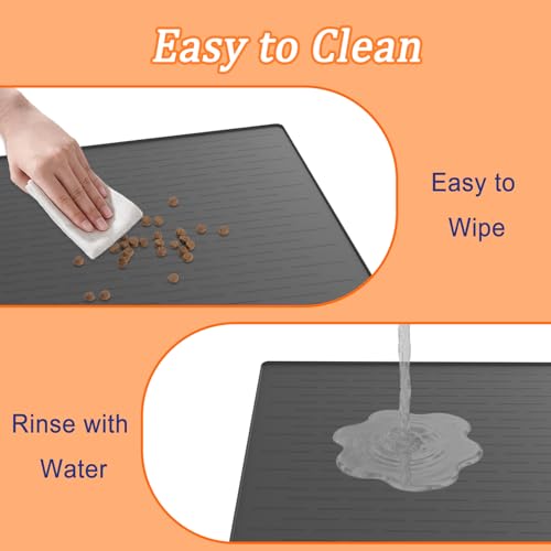 31.8"x23.8" Extra Large Pet Food Mat (Gray Green / 31.8"L x 23.8"W)