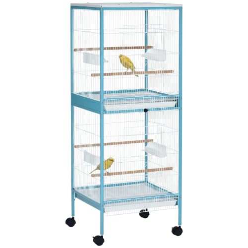 Large Bird Cage 1.7 ft. Width for Wingspan 55" (Light Blue)