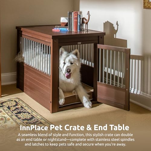 ECOFLEX® Large Furniture Style Dog Crate & End Table (Russet / 35.4"L x 24.0"W x 28.0"H)