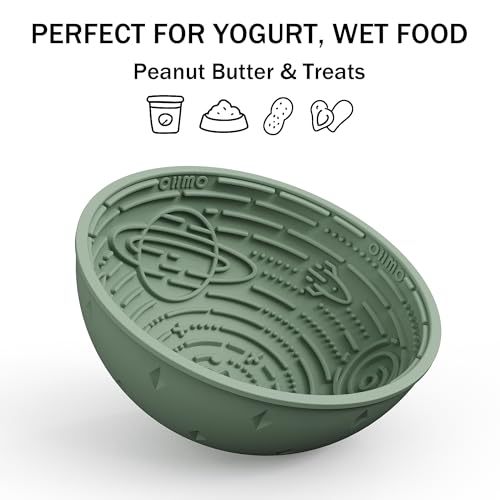 Slow Feeder Bowl & Lick Mat for Dogs (Sage Green / 6.3"L x 6.3"W)