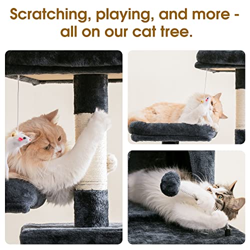 70.1 Inch Large Cat Tree (70.1 in / Smoky Gray)