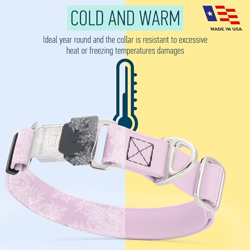 Biothane Waterproof Dog Collar with Herm Sprenger Black Stainless Steel Quick Release Buckle (W 1" x L 15"-25" / Pastel Purple)