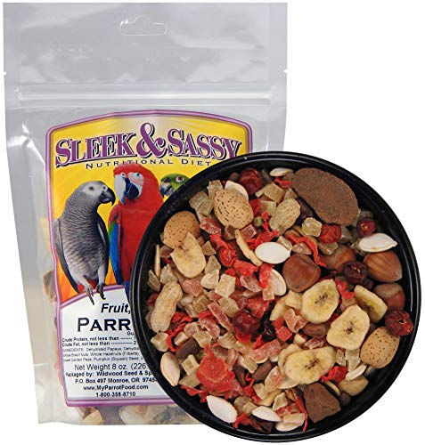 Fruit, Veggie, Nut Parrot Treat Perfect for Large Conures, Amazons, African Greys, Cockatoos, Pionus-Parrots & Macaws (8 oz.) (8 Ounce (Pack of 1))