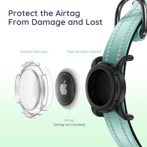 Airtag Dog Collar (Z: Teal / S: with Airtag Holder)