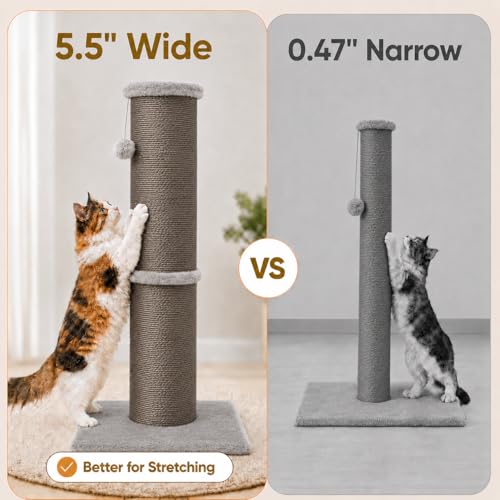 32 Inch Tall Cat Scratching Post (X-Large / Grey)