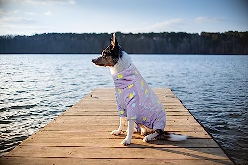 Dog Leg Warmers for Medium Dogs (M / Purple-geometry)
