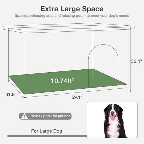 Heated Dog House Outdoor for Extra Large Breed Dogs