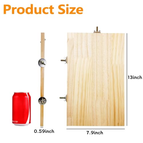 2PCS Chinchilla Wooden Platform Ledge 13 × 8 ’’ Large Bird Perch Stand Shelf Platform for Ferret Bunny Guinea Pig Conure Hamster Parrot Macaw Cockatiel (13 × 7.9 inch)