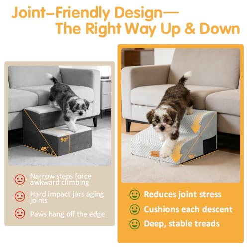 High Density Foam Pet Steps 2 Tiers (Light Grey / 15.7*15.7*11.8)