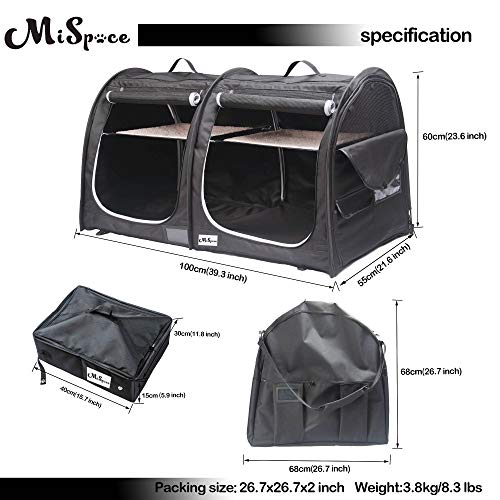 Mispace Portable Twin Compartment Show House Cat Cage Condo (Black)