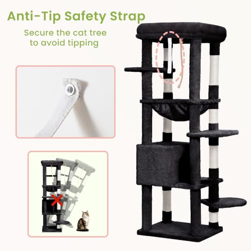 Cat Tree for Large Cats (Smoky Gray / 60 inch)