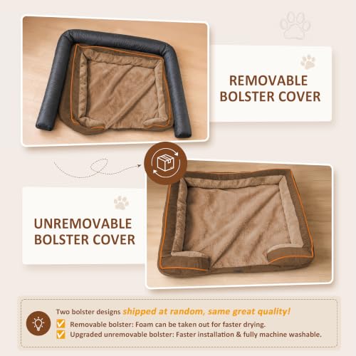 Waterproof Orthopedic Dog Beds for Large Sized Dog (36.0"L x 27.0"W x 8.0"Th / Brown)