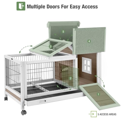 Wooden Rabbit Hutch Indoor and Outdoor (Brown)