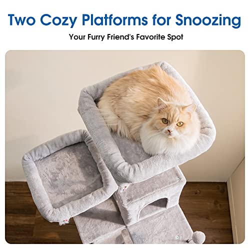 70.1 Inch Large Cat Tree (70.1 in / Light Gray)