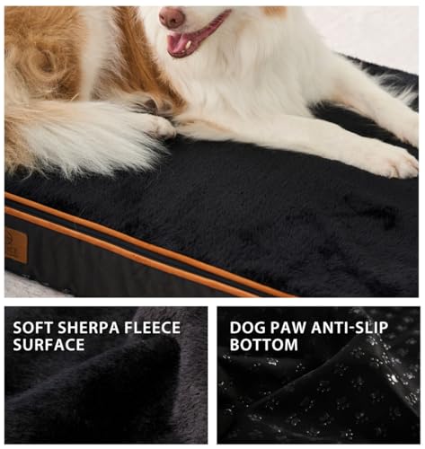 Memory Foam XL Dog Bed (41.0"L x 27.0"W x 4.0"Th / Space Black)