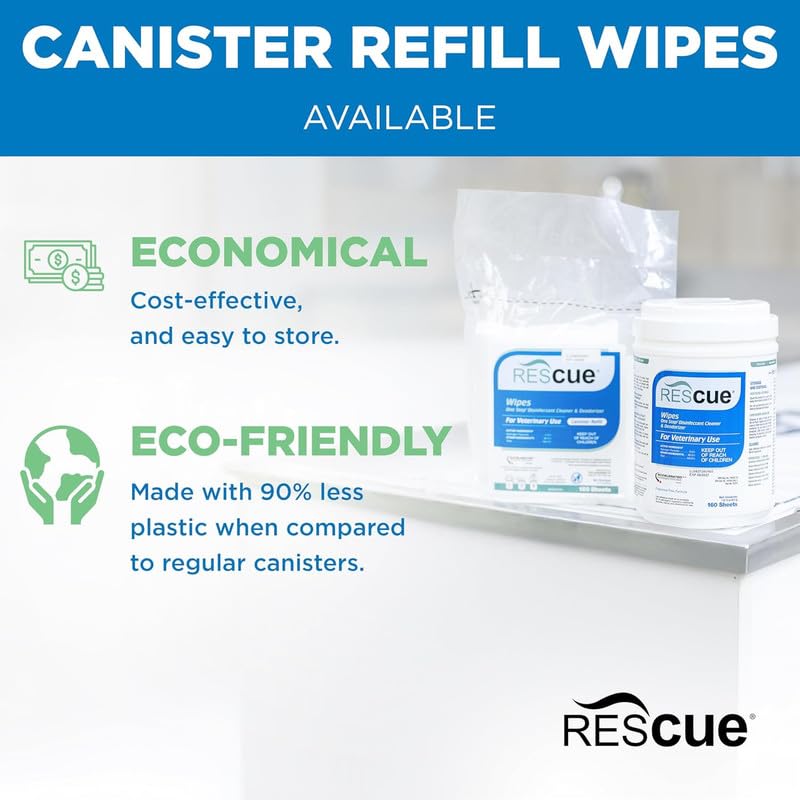 One Step Disinfectant Cleaner & Deodorizer Wipes for Vet Use (160 Count (Pack of 6))