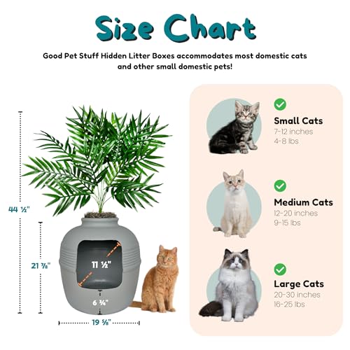 Original Hidden Litter Box Planter (Palm Plant / Base Kit / Pebble Gray)