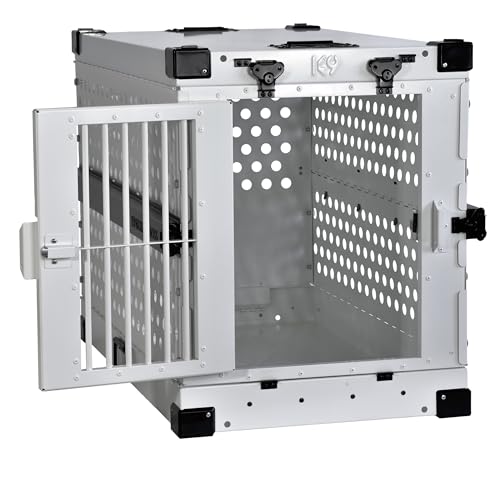 Aluminum Collapsible Dog Crate (White / 40.6"L x 25.2"W x 28.9"H)