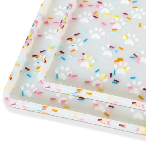 2 Pack Dog Food Mat Anti (24.5"L x 16.5"W - 2 Pack / Donut-White)