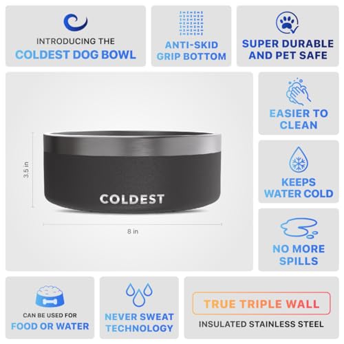 Coldest Dog Bowl (64 oz / Stealth Black)