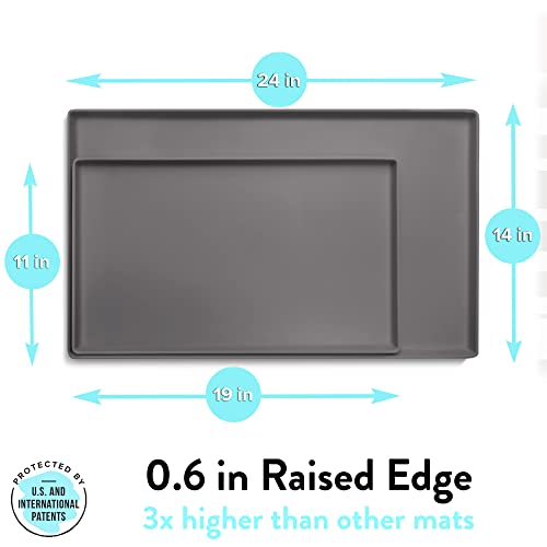 Premium Cat Food Mat (24"L x 14"W / Carbon)
