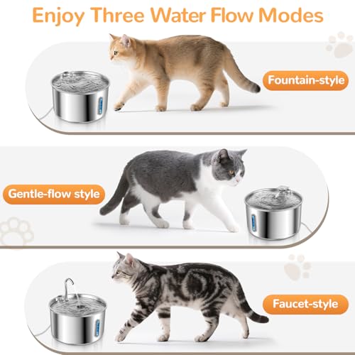 Stainless Steel Cat Water Fountain (Stainless Steel+12 Filter)