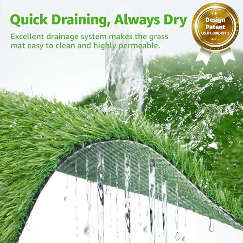 Dog Grass Pad with Tray for Dogs Puppy Potty Training to Pee & Poop Indoor (L-35"X22.6")