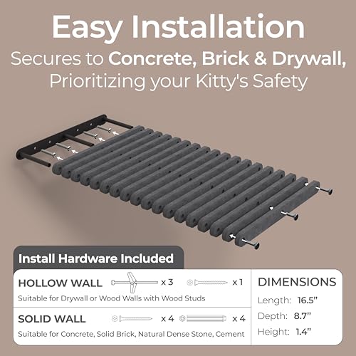 Cat Wall Shelf (Charcoal / 1 Long Cat Climber)