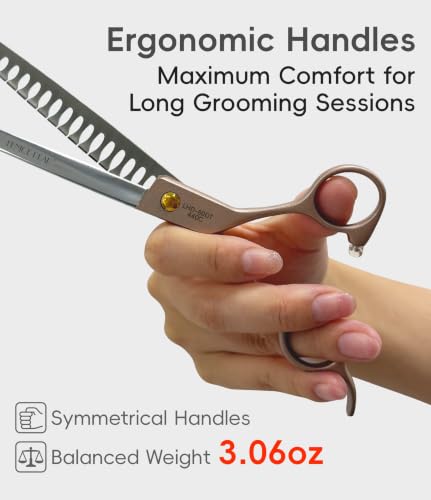Thinning Shears for Dogs and Cats Rose Gold Pet Grooming Scissors Chunkers Shears 440C Stainless Steel Professional Dog Trimming Scissors 8'' (Chunker / 8")
