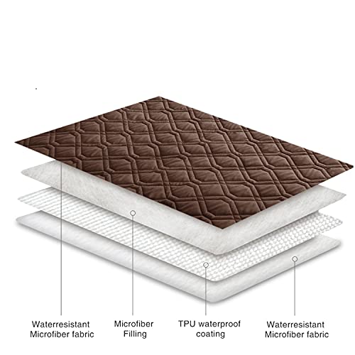 Waterproof Dog Bed Cover Pet Blanket for Furniture Bed Couch Sofa Reversible (68x82 Inch (Pack of 1) / Chocolate+camel)