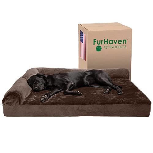 Cooling Gel Dog Bed for Large Dogs w (Jumbo Plus / (Plush & Velvet) Sable Brown)