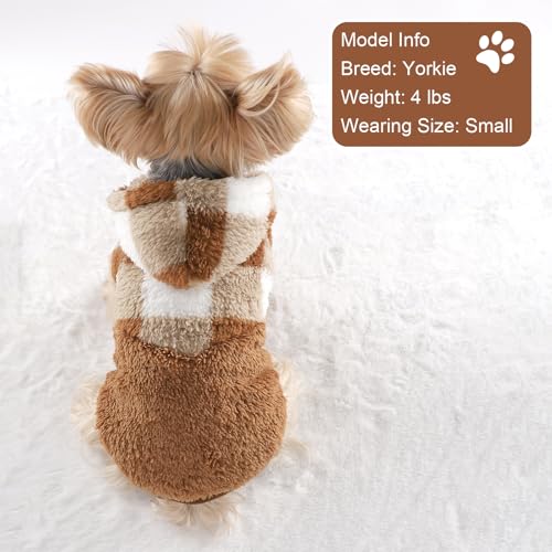 Dog Sweaters for Small Dogs (Medium (Chest 16.1in) / Brown plaid)