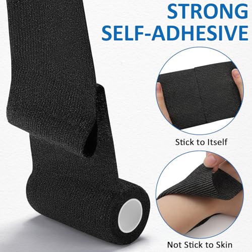 12PCS Self Adherent Bandage (Black)