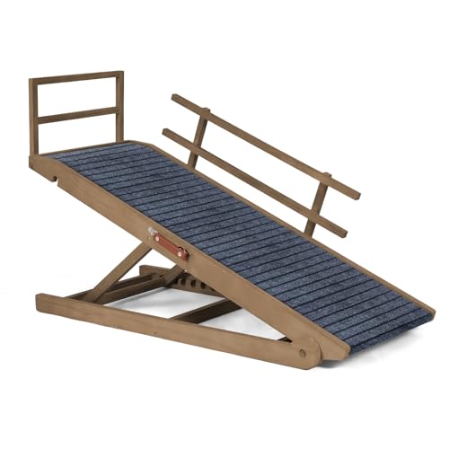 Dog Ramp for Bed (Light Brown & Dark Grey 1 / 45.2 inch long)
