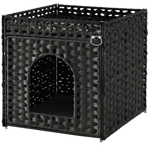 Cat Litter Box Enclosure Furniture (Black / Standard)