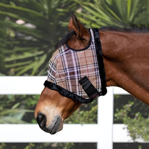 Kensington Fly Mask with Fleece Trim for Horses (Large / 121 - Deluxe Black)